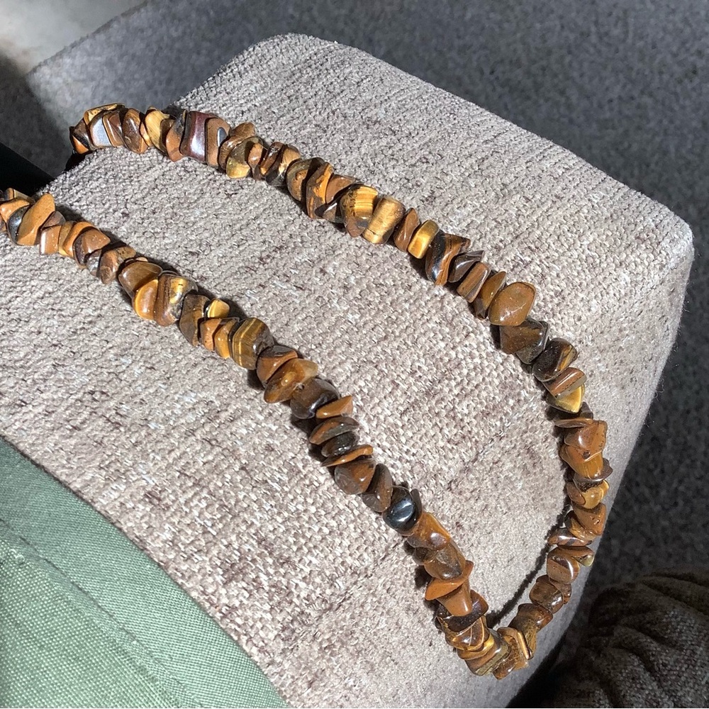 Vintage Tiger Eye Chip Beaded Necklace
